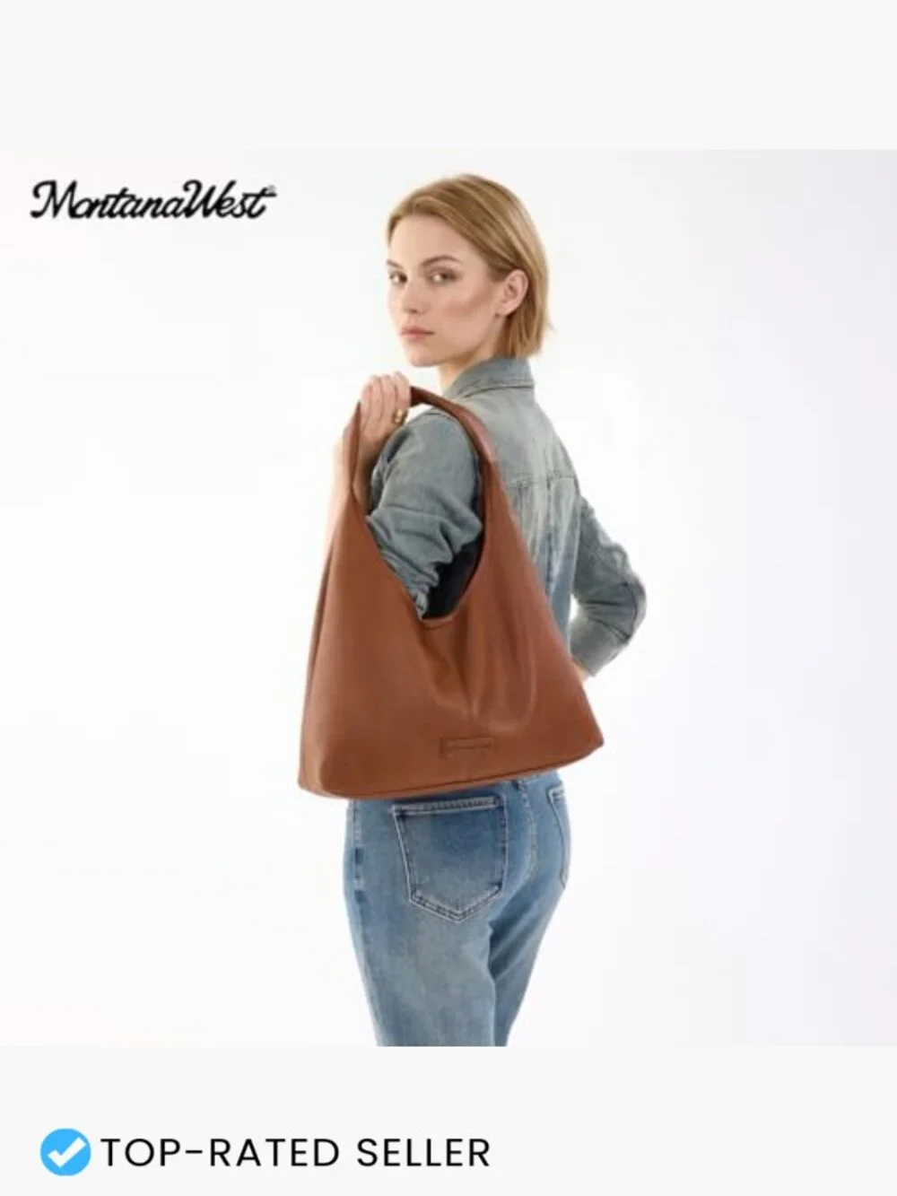 Slouchy Hobo Bag Soft Faux Leather Shoulder Handbag Tote With Pouch